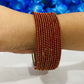 Gorgeous Maroon Color Antique Gold Designer Bangle Sets With Glitter And Lehar Shape