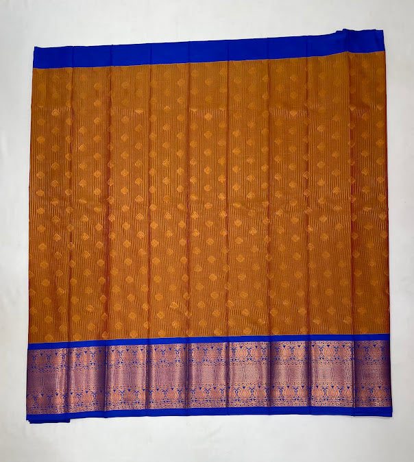 Charming Pumkin Orange Color Pure Kanchi Silk Saree In Mesa