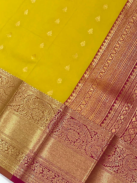 Pure Kanchi Silk With Gold Zari Work Saree In Chandler