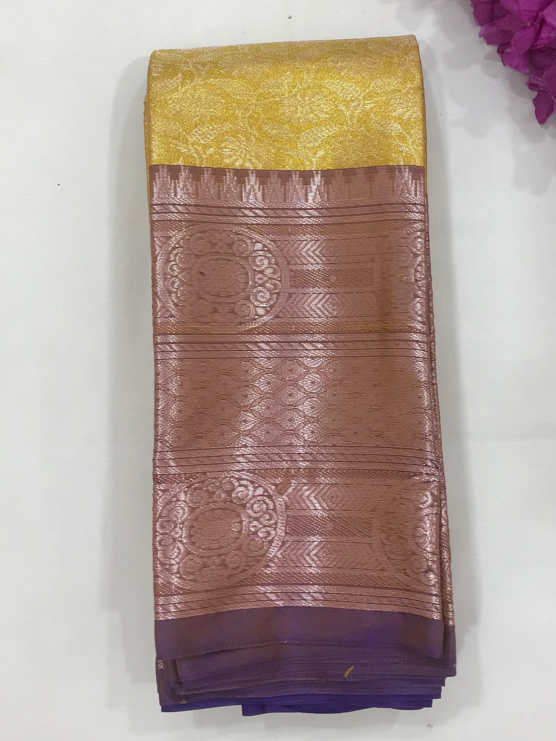 Marvellous Yellow Colored Art Silk Saree With Contrast Border For Women