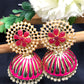 Attractive Pink Color Gold Plated Earrings Near Me