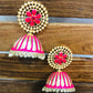 Attractive Pink Color Gold Plated Earrings In Yuma