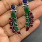 Trendy Multi Stone Beaded Handmade Designer Oxidized Stud Earrings For Women