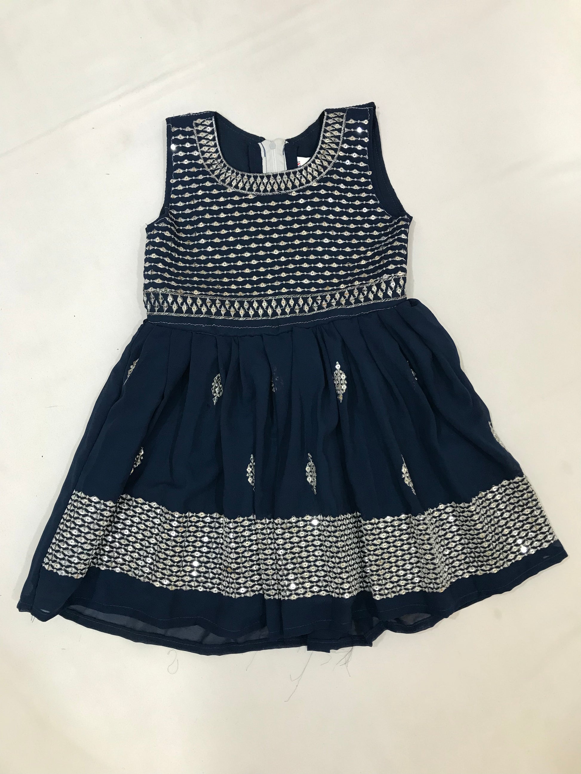 Beautiful Blue Colored Kids Party Wear Net Frock