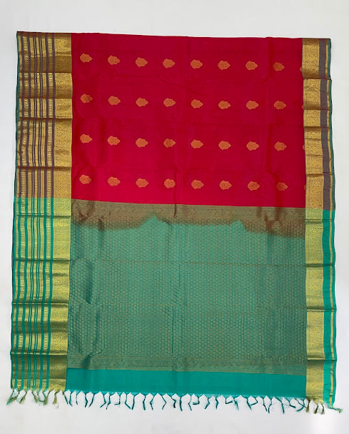 Attractive Pure Kanchi Silk With Gold Zari Work Saree In Mesa