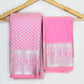 Stunning Pink Color Self Design Art Silk Saree With Rich Pallu In USA
