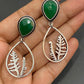  Emerald AD Stone Beaded Oxidized Earrings Near Me