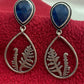 Charming Blue Color AD Stone Beaded Silver Plated Round Shaped Light weight Oxidized Earrings