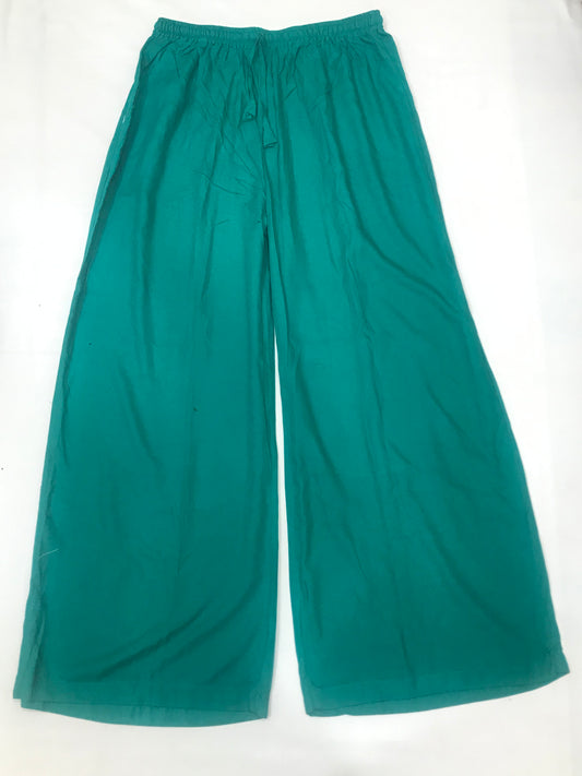 Alluring Green Colored Cotton Blend Sequins Work Palazzo Pant For Women