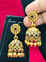 Elegant Multicolor Antique Gold Earrings For Women