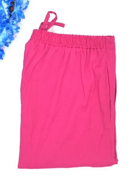 Charming Pink Colored Cotton Palazzo Pant For Women