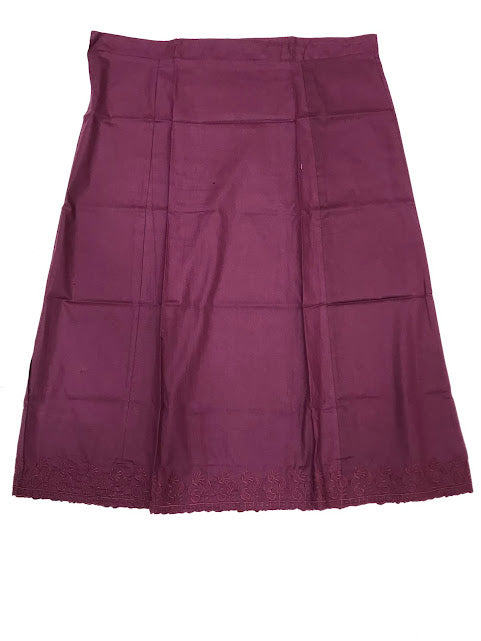 Stunning Purple Colored Cotton Readymade Petticoat For Women