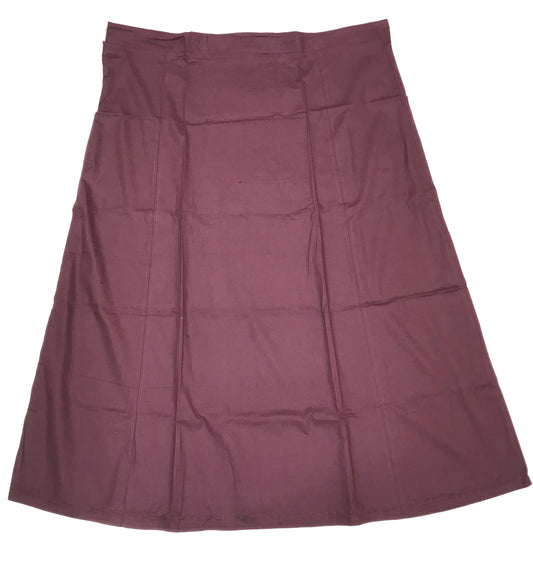 Dazzling Brown Colored Cotton Readymade Petticoat For Women