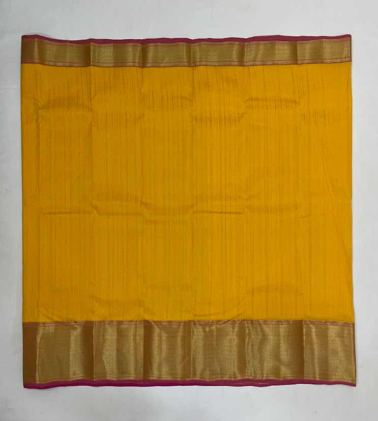 Wonderful Yellow Color Pure Kanchi Silk Saree In USA