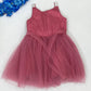 Sparkle Wine Red Colored Kids Frock In Chandler