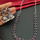 Ruby Stone Studded Vintage Design Sleek Necklace Set in Mesa