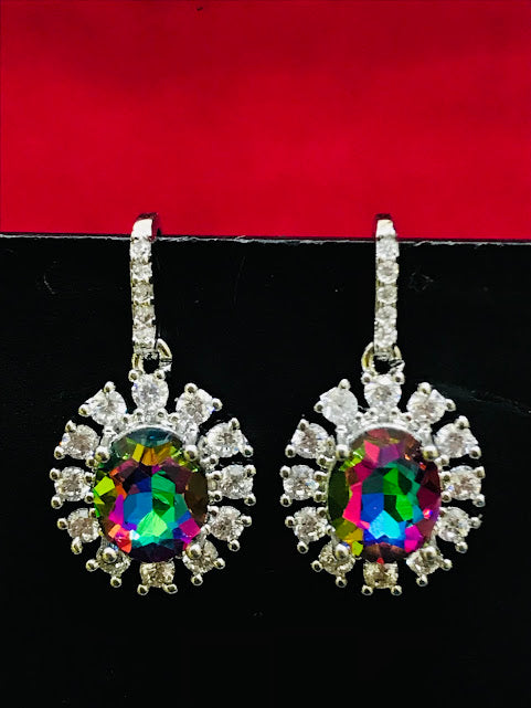 Beautiful Multicolored American Diamond Earrings