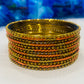 Traditional Gold Plated Party Wear Pretty Bangle Set For Women