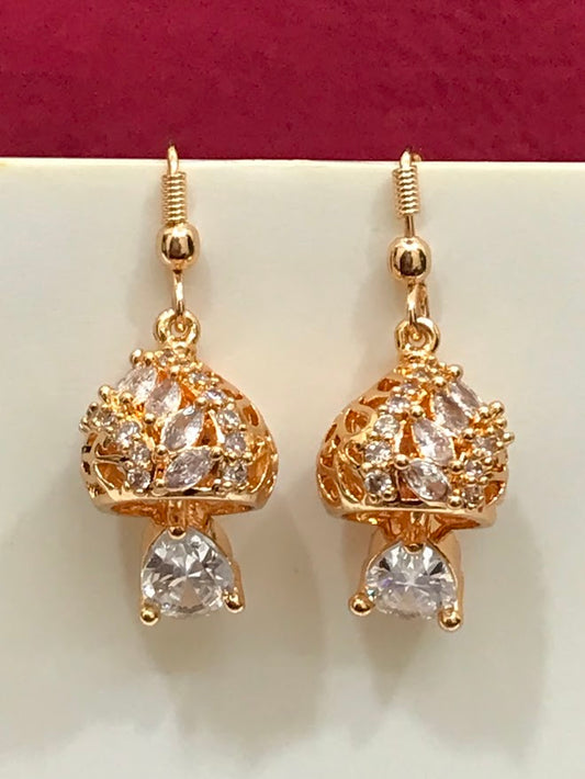 Beautiful White Color American Diamond Earrings