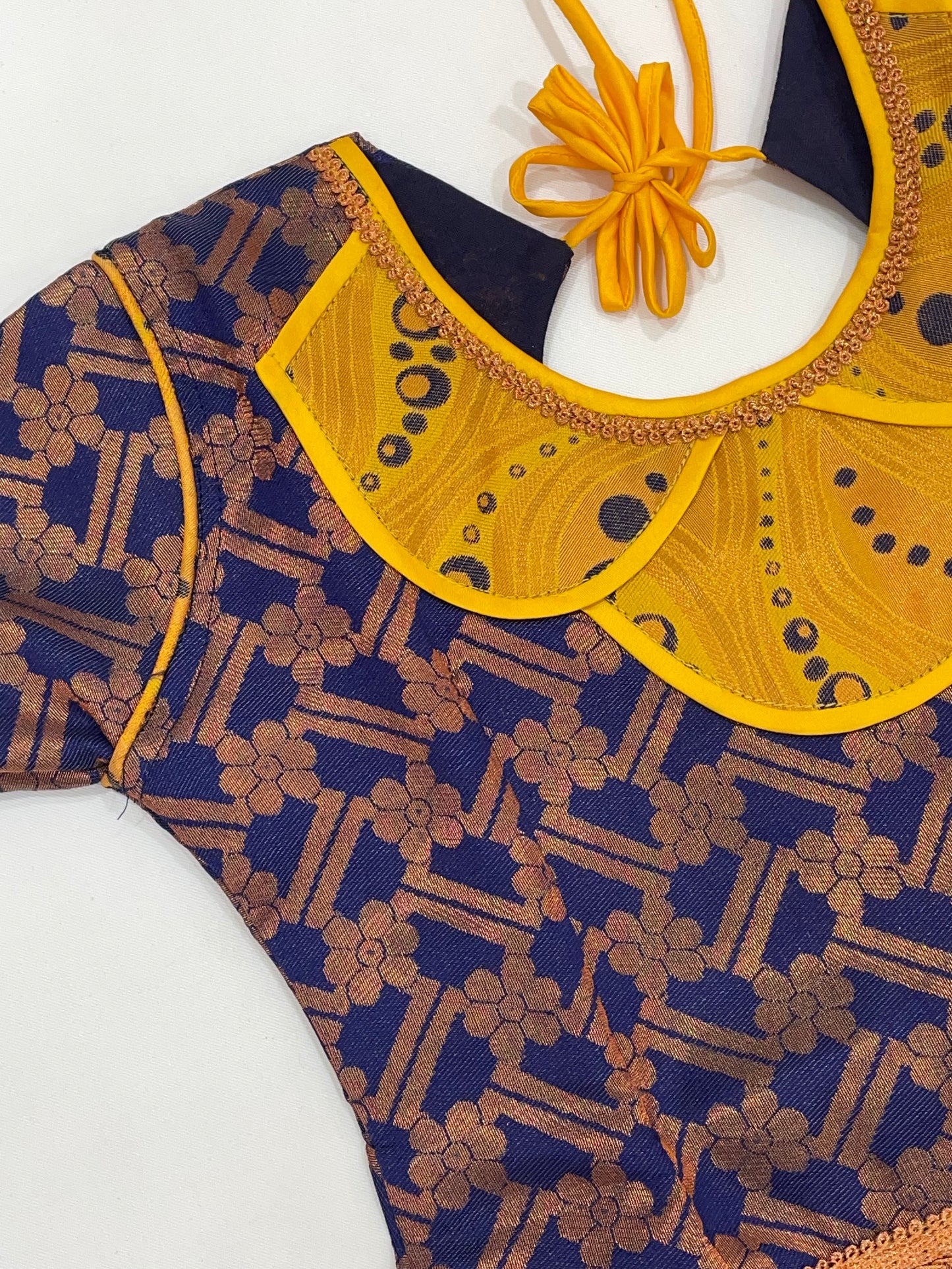 Yellow Colored Silk Langa Sets With Stone Work In Tempe