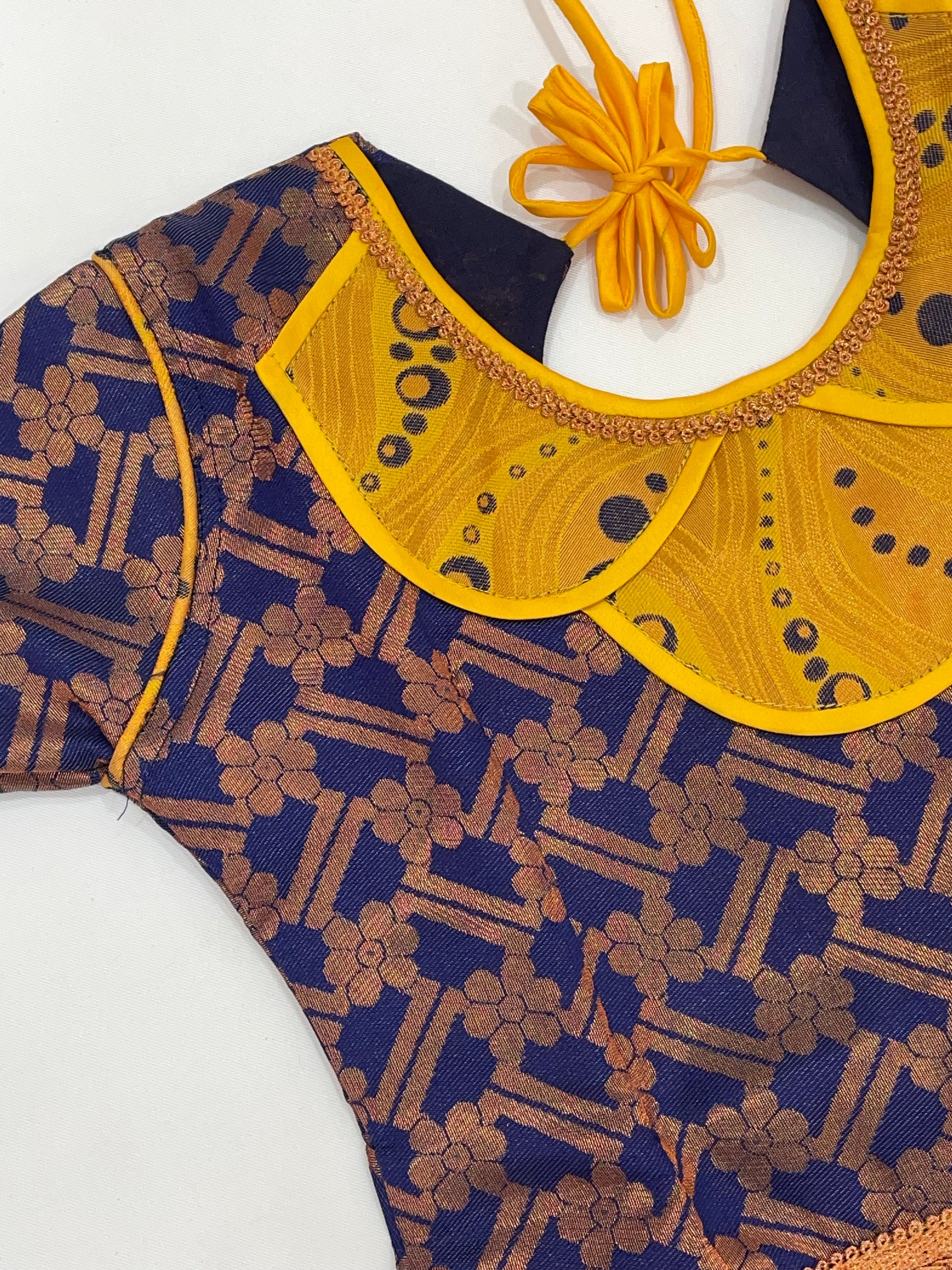 Yellow Colored Silk Langa Sets With Stone Work In Tempe