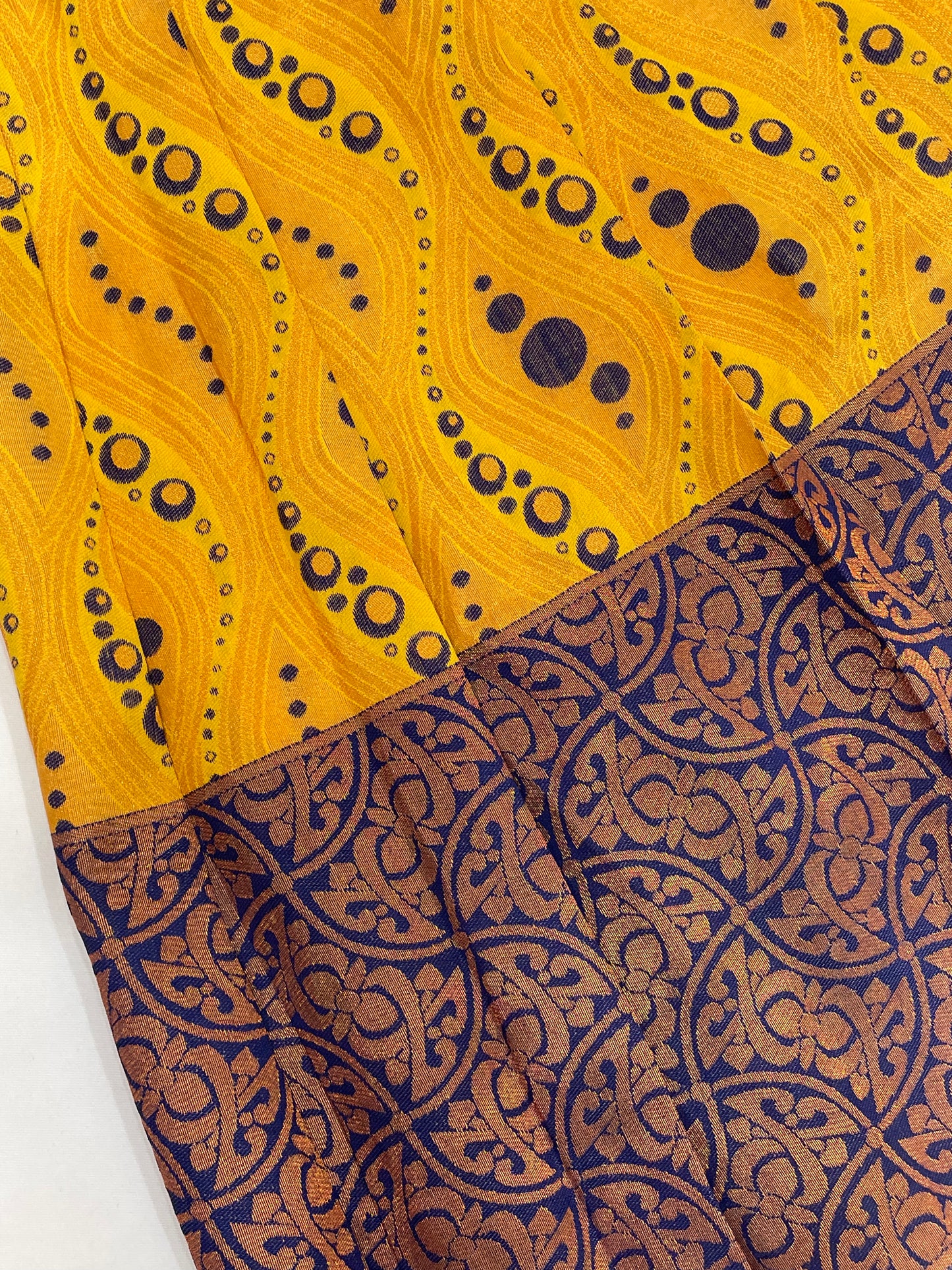 Yellow Colored Silk Langa Sets With Stone Work In Chandler