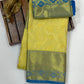 Charming Yellow Color Pure Kanchi Silk Gold Zari Work Saree Near Me