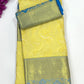 Charming Yellow Color Pure Kanchi Silk Gold Zari Work Saree For Women