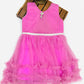 Pink Colored Kids Party Wear Net Frock In USA
