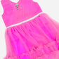 Pink Color Kids Party Wear Net Frock In Tempe