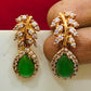 Attractive American Diamond Green Color Beautiful Earrings Near Me