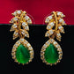 Attractive American Diamond Green Color Beautiful Earrings