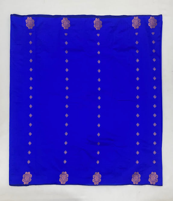 Blue Color Pure Kanchi Silk With Gold Zari Work Saree In Suncity