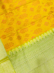 Charming Mustart Yellow Color Gold Zari Work Saree In Mesa