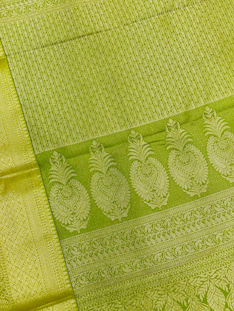 Charming Pure Kanchi Silk Gold Zari Work unique design Saree 