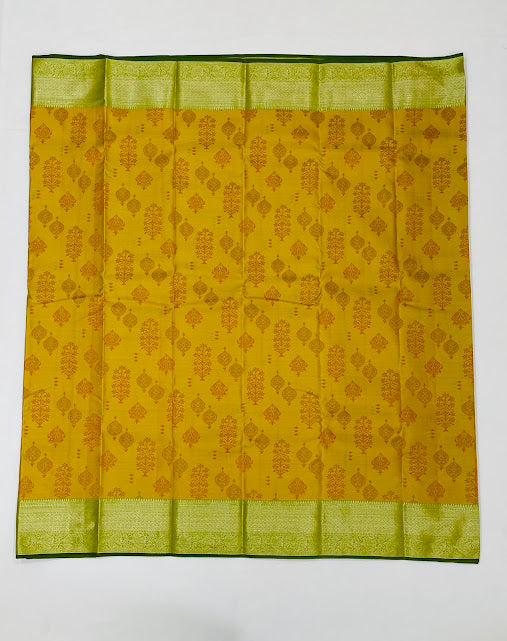 Mustart Yellow Color Pure Kanchi Silk Saree For Women In Chandler