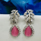 Beautiful Pink Color American Diamond Earrings In Williams