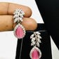 Beautiful Pink Color American Diamond Earrings In USA