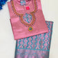 Amazing Pink Color Silk Embroidery And Stone Work  Pattu Langa Sets For Girls Near Me