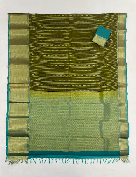 Kanchi Silk With Gold Zari Work Saree In Chandler