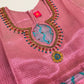 Pink Color Silk Embroidery And Stone Work  Pattu Langas For Girls In Mesa