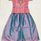 Amazing Pink Color Silk Embroidery And Stone Work  Pattu Langa Sets For Girls