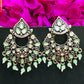 Pista Green Colored Oxidized Earrings In Chandler