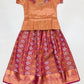 Alluring Maroon Color Silk Embroidery And Stone Work  Pattu Langa Sets For Girls