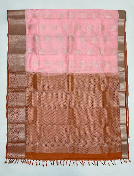 Light Pink Color Pure Kanchi Silk Saree In Chandler