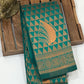 Alluring Teal Green Colored Art Silk With Contrast Border Royal Look Saree In Near Me