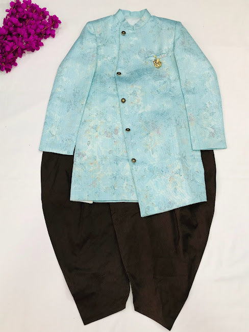 Alluring Boys Traditional Ethnic Sky Blue Color Kurta Pajama Sets
