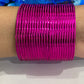 Dark Pink Color Traditional Plain Running Dotted Metal Bangle Sets Near Me
