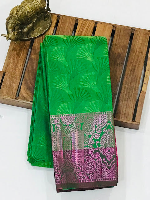 Alluring Green Colored Art Silk With Contrast Border In Near Me