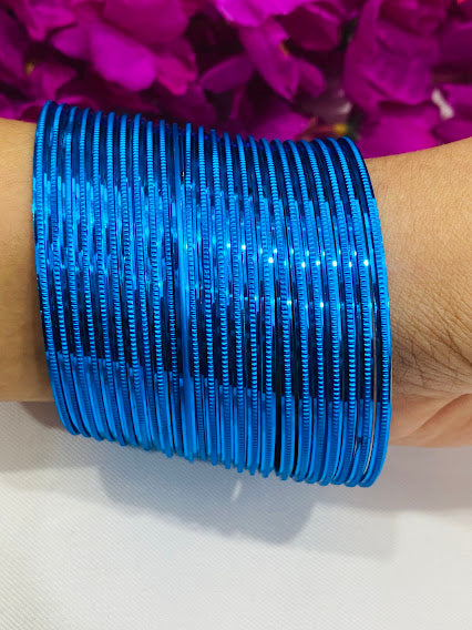  Sky Blue Color Plain Wedding Metal Bangle Sets Near Me